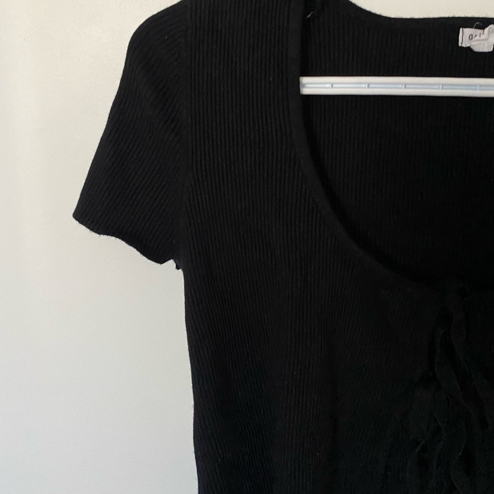 Garage Black Tie Fromt Shirt